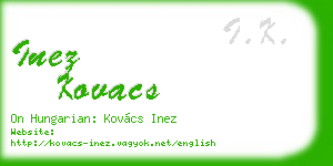 inez kovacs business card