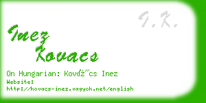 inez kovacs business card